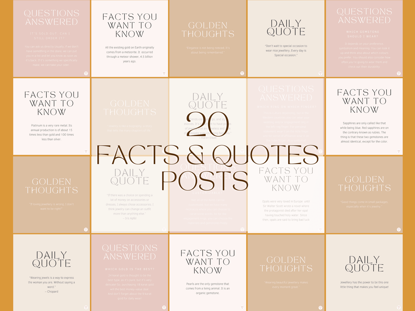 Instagram facts and quotes post templates with aesthetic font and boho colors for content creators and business owners.