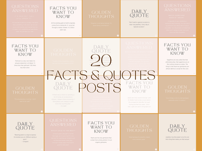 Instagram facts and quotes post templates with aesthetic font and boho colors for content creators and business owners.