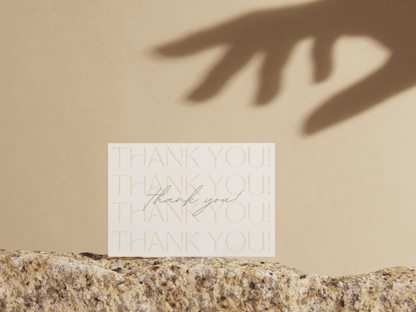 Boho thank you card template with aesthetic design for business owners and content creators.