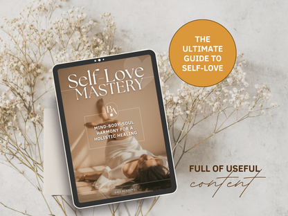 Self Love Mastery PLR eBook - The ultimate guide to self-love! It's full of useful content and editable in Canva.