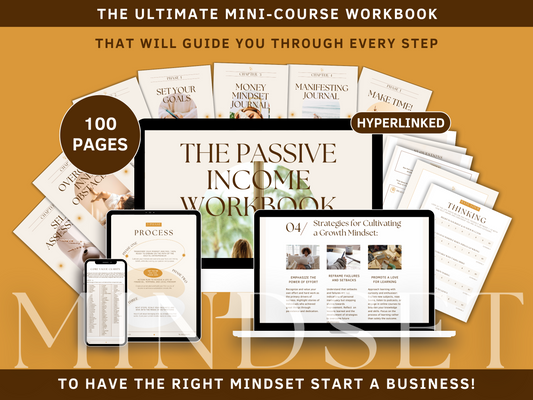 MINDSET - The Passive Income done-for-you Workbook Mini-Course to start your online business this week! This workbook includes planners and guides from skill analysis, niche choice and competitor analysis to ideal client and offer outline which are going to help you reach financial freedom.