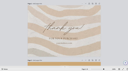 PLR Boho thank you card templates for Canva