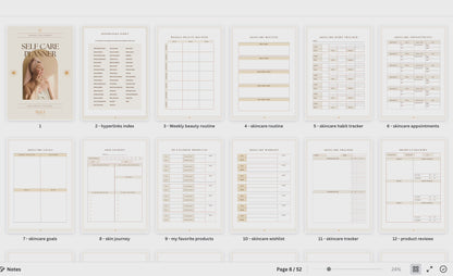 Self Care Planner Template Canva