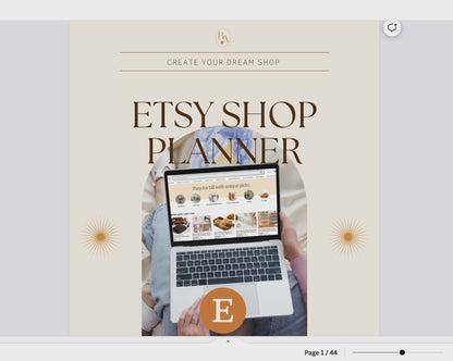 Etsy Seller Shop Planner with Resell Rights