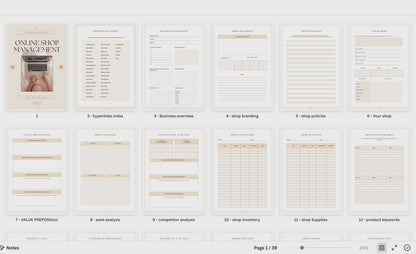 Online Shop Management Planner
